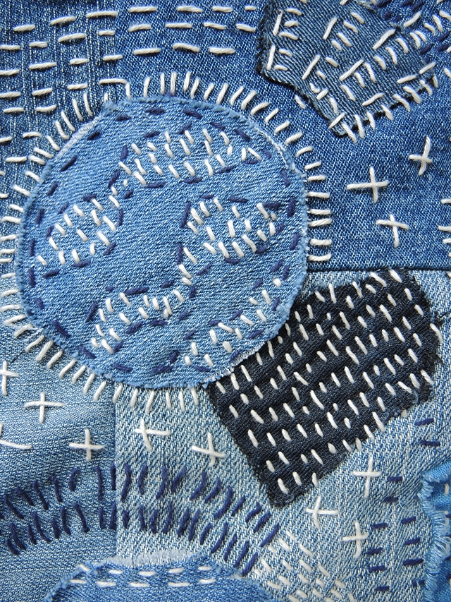 sashiko naaien sewing denim indigo blue diy