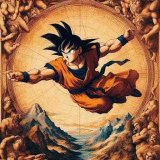 Goku estilo Leonardo Da Vinci