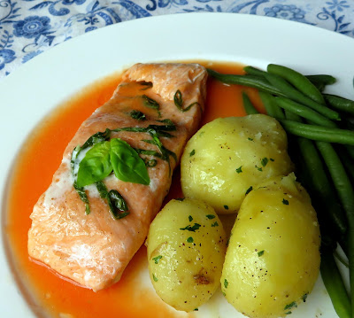 Steamed Sea Trout with a Ginger & Tomato Sauce