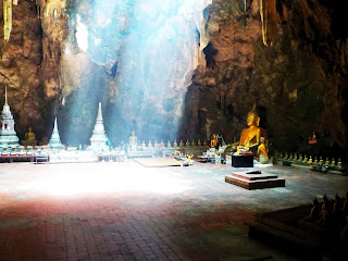 Buddhist Wat Tham Khao Luang in cave, Phetchaburi, Thailand