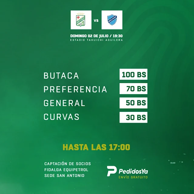 Venta de Entradas Oriente Petrolero vs Bolivar