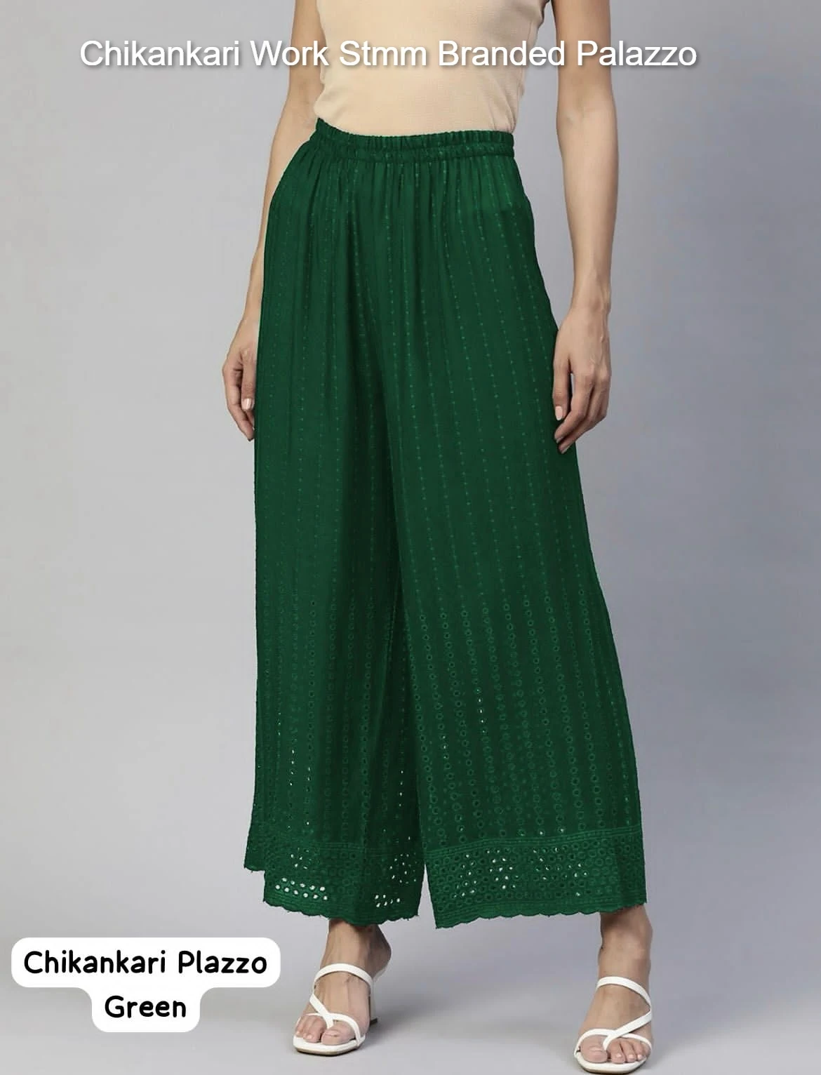Chikankari Work Stmm Rayon Branded Palazzo