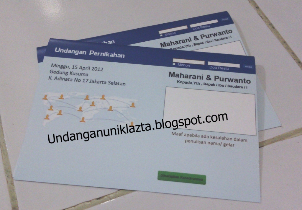 Undangan Model Facebook Timeline  Undangan Unik Lazta