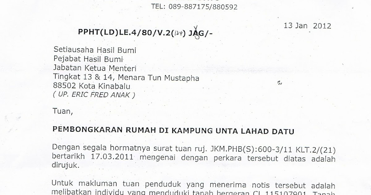 Surat Rayuan Permohonan Rumah Mampu Milik - Tersoal l