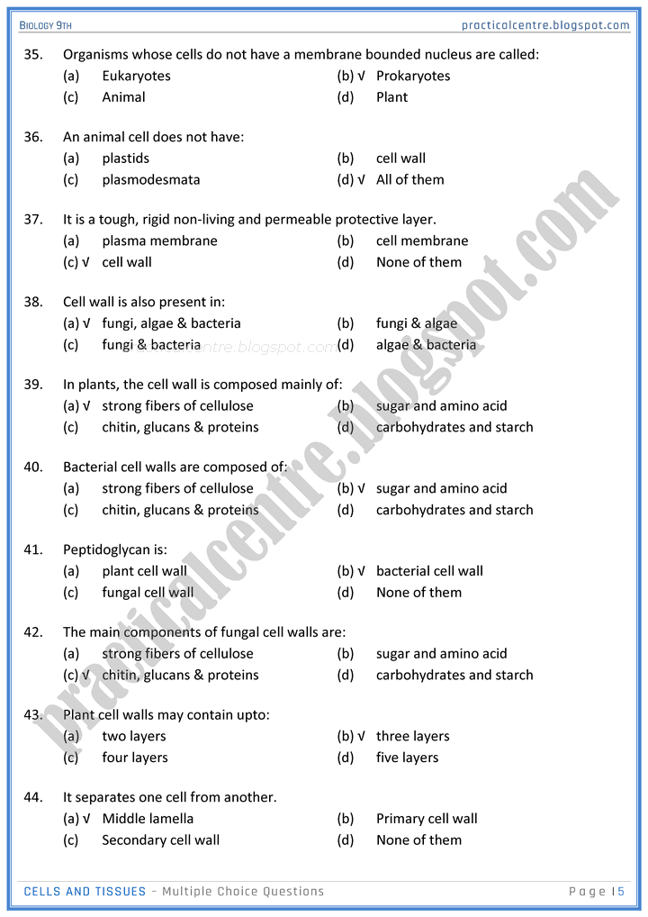 cells-and-tissues-mcqs-biology-9th-notes