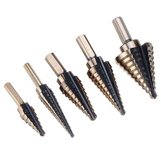 5pcs Hss Cobalt Step Drill Bit Set Multiple Hole 50 Sizes with Aluminum Case Cobalt coated for smoother cooler cutting hown - store