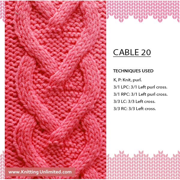 [Intermediate Cable Knitting] Spruce up your knitting with Cable No 20. All it takes is a little bit of time, patience, and determination.