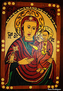 VIRGEN MARIA PÔSC. Acrílico sobre tabla. 40x30 cm. (Colección privada) (santa virgen maria posc)