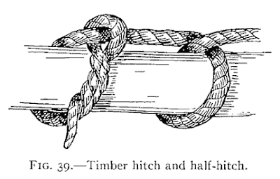 Illustration: FIG. 39.—Timber hitch and half-hitch.