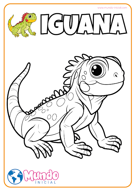 Dibujo para colorear de Iguana