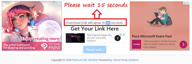wait 15 second for the download link to be appear