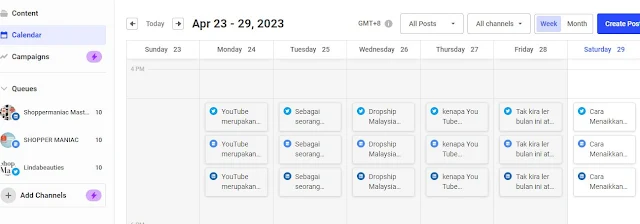 CONTOH JADUAL POSTING SOSIAL MEDIA SHOPPERMANIAC