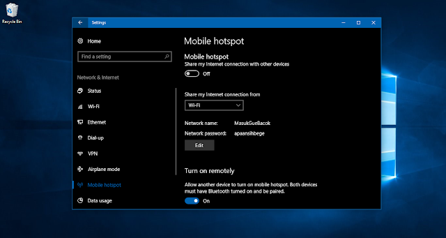 Cara Berbagi Koneksi Internet Menggunakan Fitur Mobile Hotspot di Windows 10