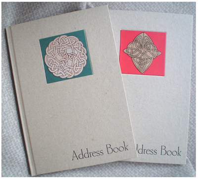 address book with Celtic knot