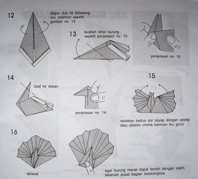 Cara Membuat Origam Burung Merak Paper work
