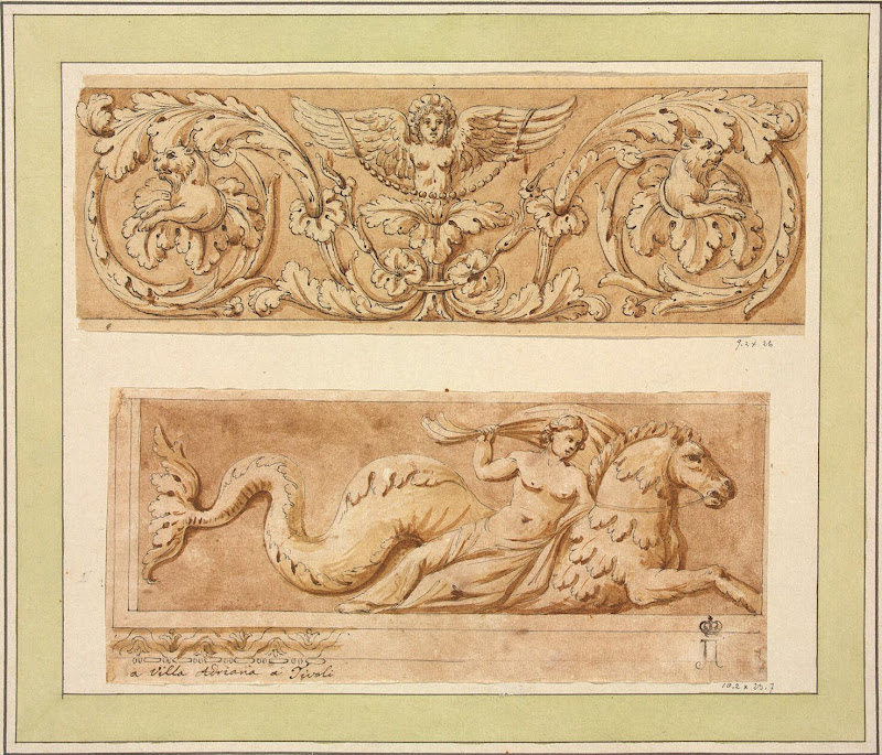 Ornamental Design by Charles-Louis Clerisseau - Architecture Drawings from Hermitage Museum