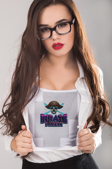 Woman-Mock-Up-T-Shirt-With-Pirate-Party-Icon ab-238