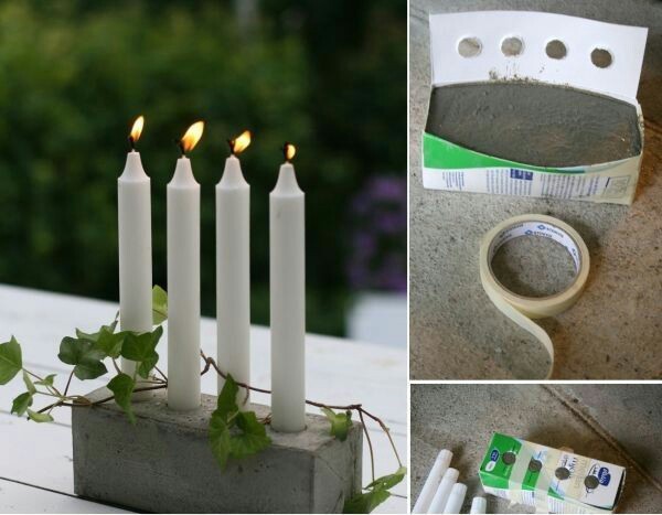 Base con porta velas en concreto – pabilohome