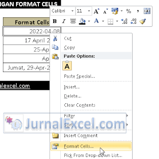 Format Tanggal Dengan Date - JurnalExcel.com