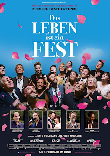 DAS LEBEN IST EIN FEST. Cartel de Alemania. C'EST LA VIE! Le sens de la fête. 2017. Francia, Canadá, Bélgica. Dirección: Eric Toledano, Olivier Nakache. Reparto: Jean-Pierre Bacri, Vincent Macaigne, Kévin Azaïs, Eye Haidara, Suzanne Clément, Gilles Lellouche, Judith Chemla, Jean-Paul Rouve, Benjamin Lavernhe. Alban Ivanov.