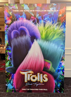 Trolls Band Together standee