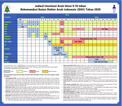 Jadwal Lengkap Imunisasi Bayi IDAI dan Kemenkes RI 2020