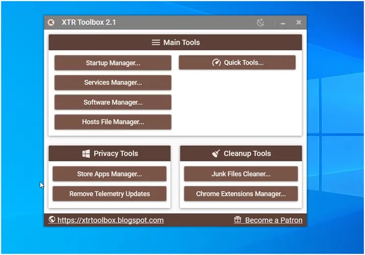 XTR Toolbox  : Ευέλικτο φορητό λογισμικό για καθαρισμό και βελτιστοποίηση των Windows.
