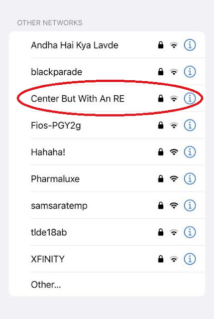 Network Name: Center But With An RE