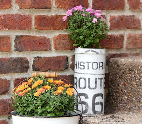 Vintage Enamel Bucket Planter, Bliss-Ranch.com