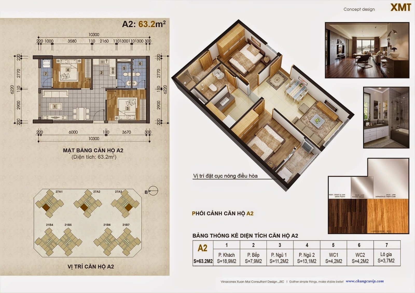 Chung cư Thành Phố Giao Lưu Green Stars, căn 63,2m2 