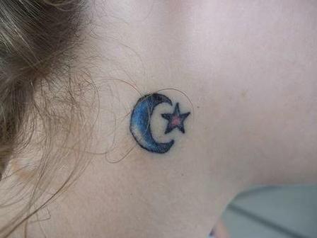 star tattoos for girls on neck