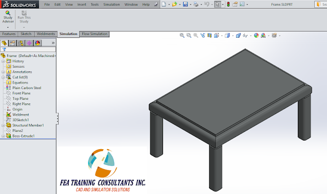 welded structure solidworks simulation