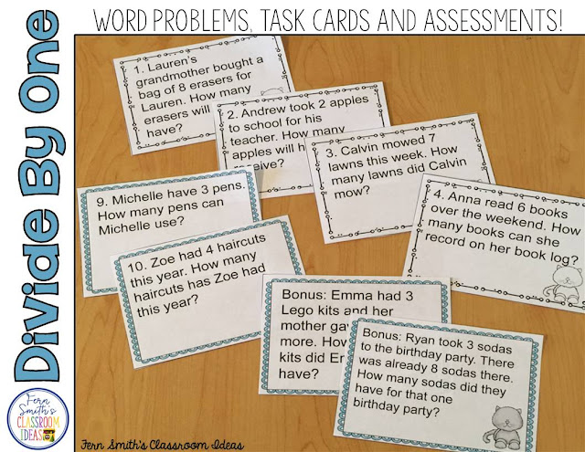 Word Problems For Dividing By One From Fern Smith's Classroom Ideas Available at TeacherspayTeachers.