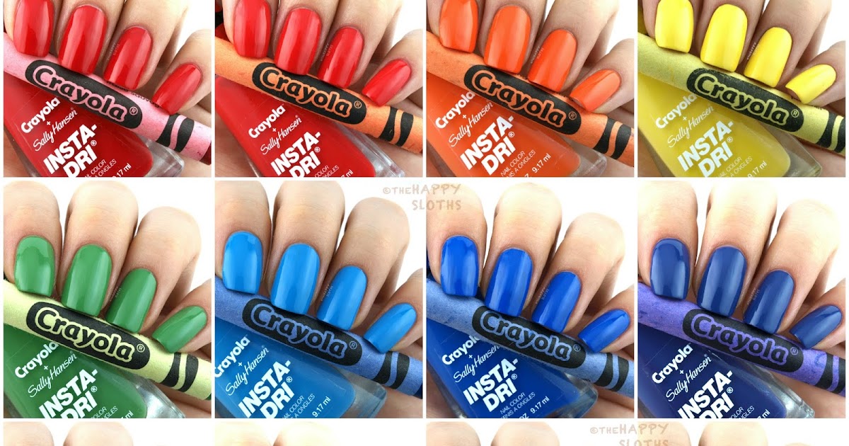 Sally Hansen + Crayola Insta-Dri Collection: Review and Swatches | The  Happy Sloths: Beauty, Makeup, and Skincare Blog with Reviews and Swatches