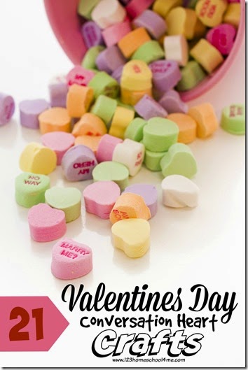 Conversation Heart Crafts and Kids Activities to celebrate Valentines Day