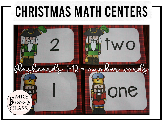 Christmas Math Center activities for Kindergarten and First Grade with measurement, patterns, counting, addition, sorting, and more