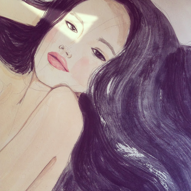 Kitty N. Wong / Shu Qi hair illustration