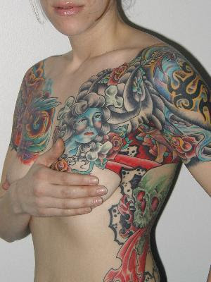 full body tattooed women