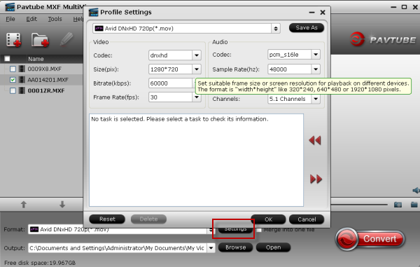 settings-for output-format