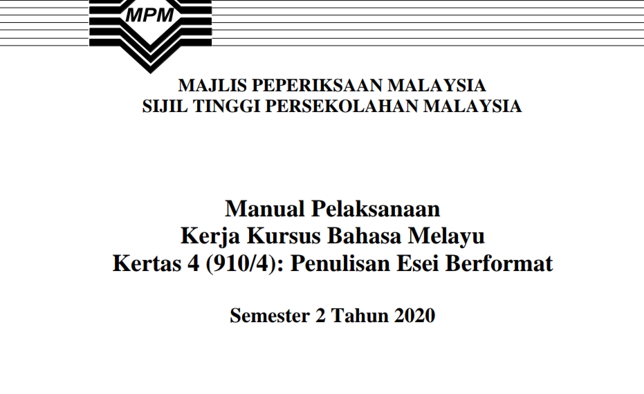 Manual Kerja Kursus Bahasa Melayu Stpm 2020