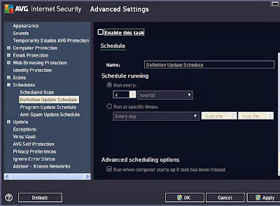 disable definition updates avg 2013