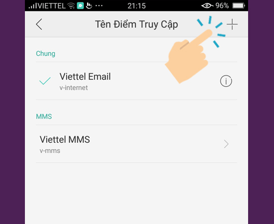 Chọn vào icon