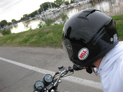 motorcycle ride, michigan, lake st claire, boats, docks