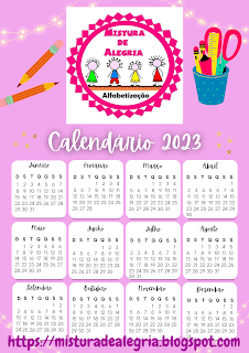 Calendário de 2023 do blog Mistura de alegria