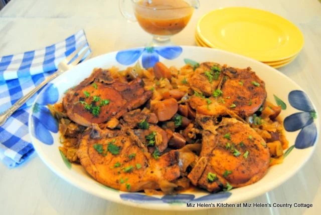 Slow Cooker Cider Pork Chops With Cabbage, Onions and Apples at Miz Helen's Country Cottage