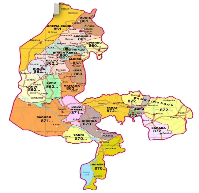Kebbi State Postal Code Maps