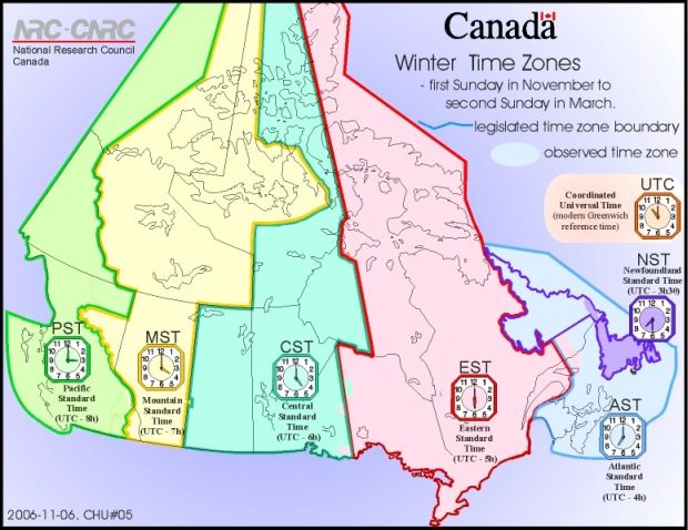 time zone map. Time Zone Map- 12 HOUR FORMAT