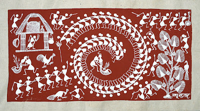 Warli Painting Red Mud