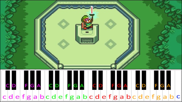 Master Sword (The Legend of Zelda: A Link to the Past) Piano / Keyboard Easy Letter Notes for Beginners