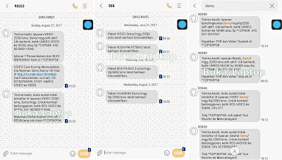 SMS Konten Operator Penyedot Pulsa